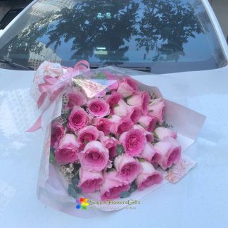 Pink roses bouquet for my love