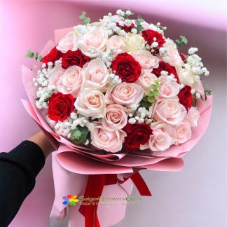 Roses bouquet free delivery Saigon VN