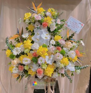 Two tiered flower basket for anniversaries