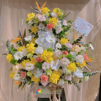 Two tiered flower basket for anniversaries