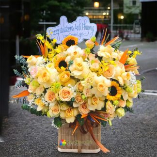 Yellow flowers as a birthday gift forbusiness