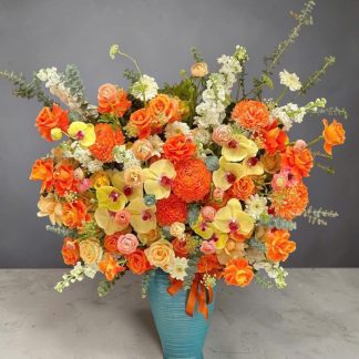 vase in a vibrant orange tone