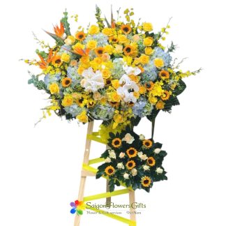 Congratulation flowers free delivery to Saigon